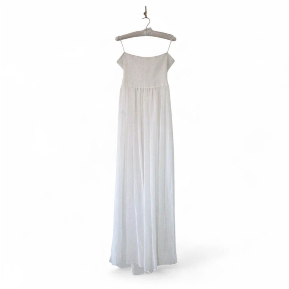 Ramy Brook “Calista” Strapless Smocked Tulle Dress White NWT Size Medium - Picture 1 of 6